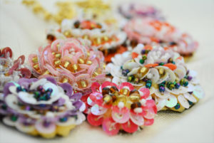 Hand-painted Sequin Floral Necklace